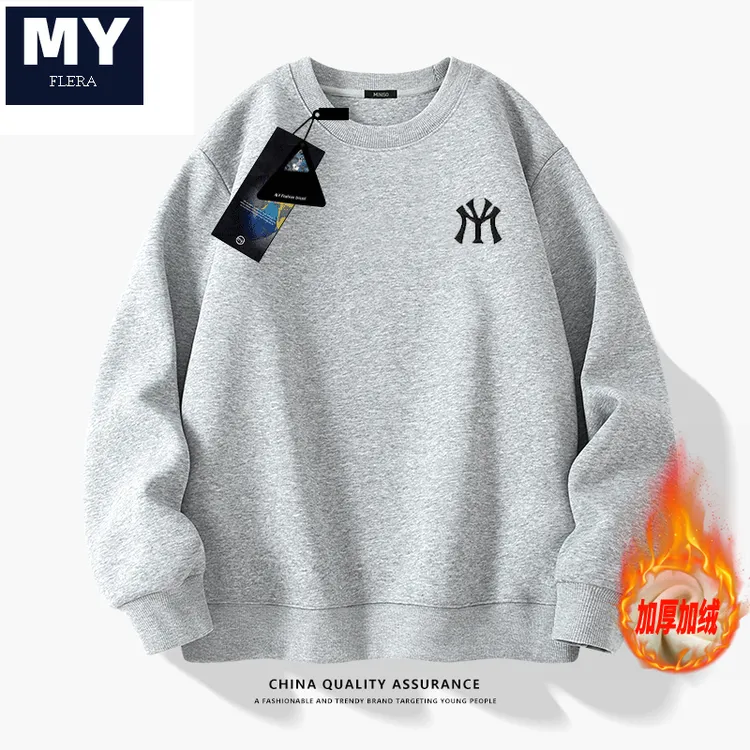 2025正品男女秋冬重磅卫衣情侣长袖套头衫时尚运动美式圆领刺绣