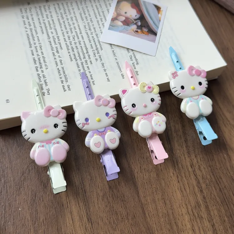 可爱坐姿猫咪尖嘴夹立体碎发夹刘海侧边夹百搭少女学生甜美发卡