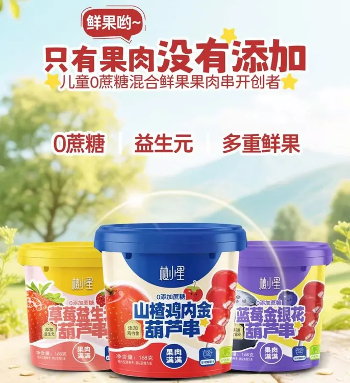 【拍2发3】蓝莓草莓苹果山楂桶山楂棒棒串儿童零食儿童礼物新年年货