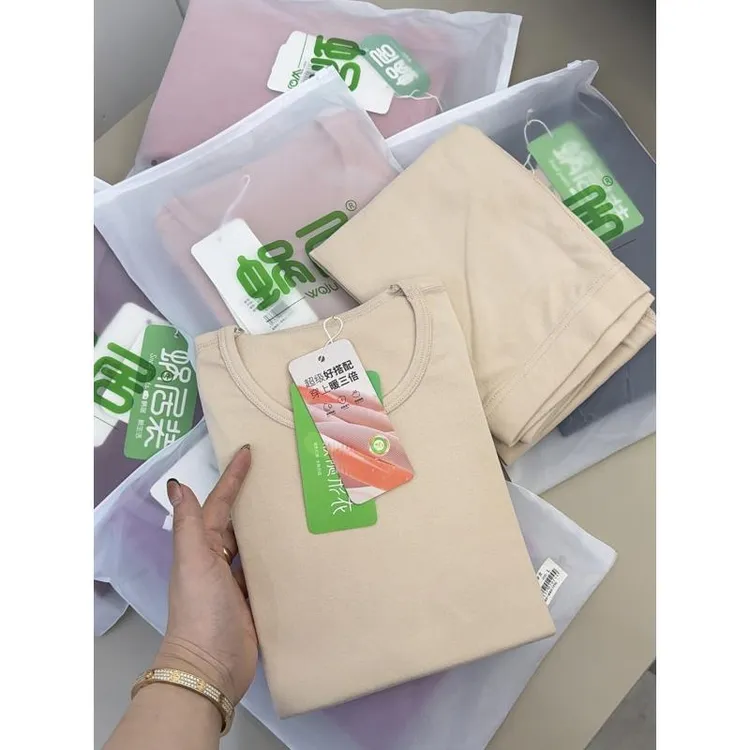 蜗居保暖内衣套装冬季长袖圆领女士保暖套装加绒常规女款无痕春秋