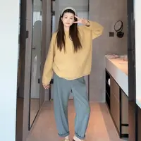 纯色套头毛衣~孕妇2025年新款针织套头毛衣显瘦韩版外穿打底上衣