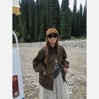 ONNI工装外套复古洗水做旧牛仔外套设计感宽松百搭#6980