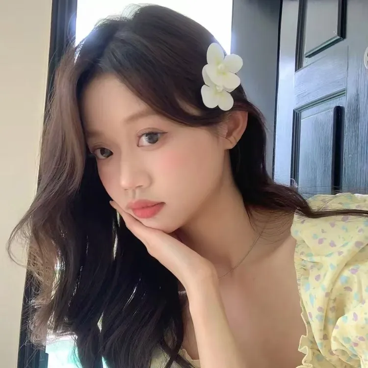 薄荷曼波蝴蝶兰花朵发夹女海边拍照度假风侧边鸭嘴夹超仙发饰发卡