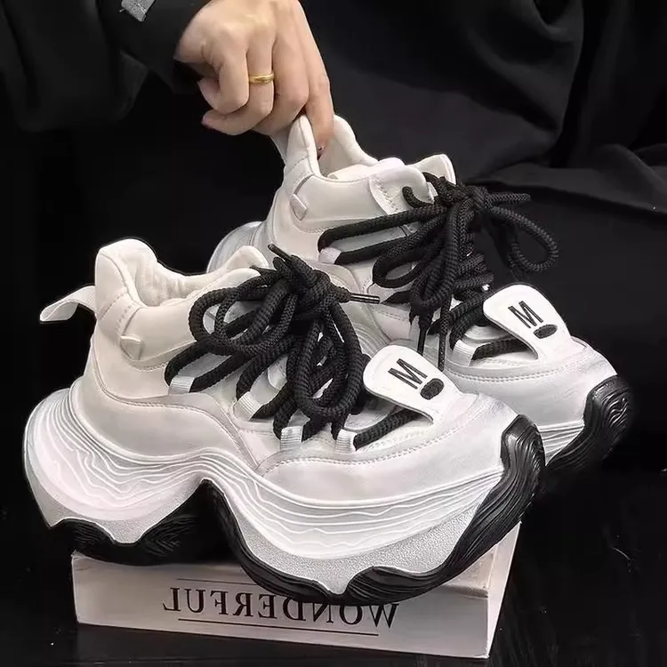 欧货增高老爹鞋ins超火厚底松糕高帮运动鞋小白鞋休闲小个子女鞋