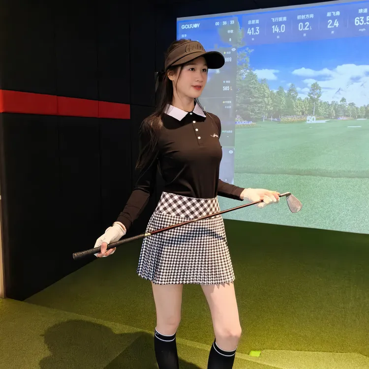 高尔夫秋季女士长袖简约休闲Polo衫弹力耐磨排汗速干防晒透气女款