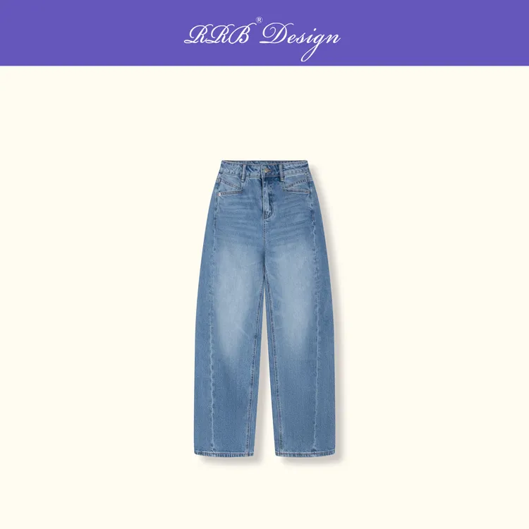 RRB Design 「立裁丹宁」复古经典水洗修饰腿型显瘦百搭牛仔裤