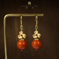 【凰一品】南红耳钩S925银