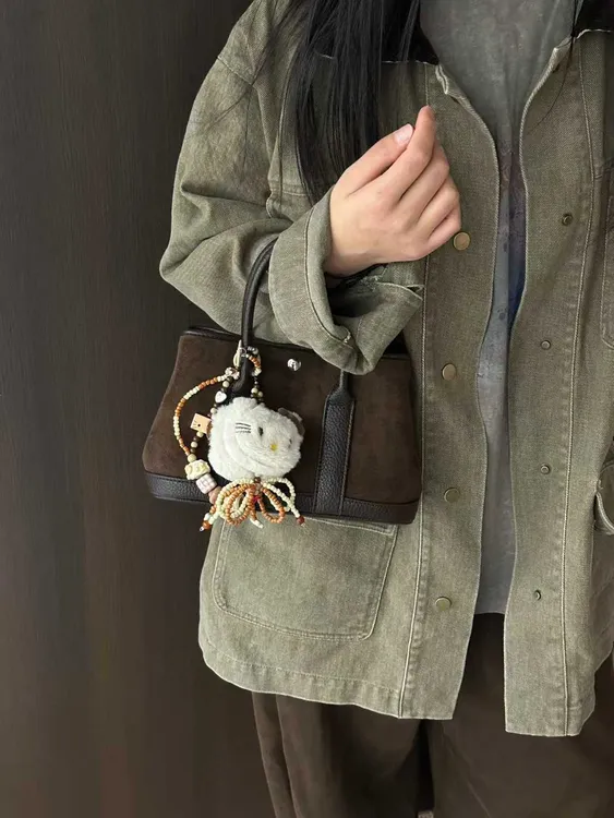 磁扣手提款做旧单根手工春季秋季秋冬斜挎包轻奢风时尚休闲韩版