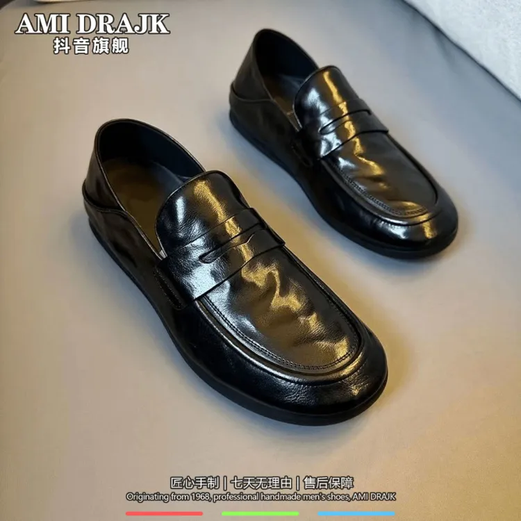 AMI DRAJK真皮休闲皮鞋男款爆款秋季新款男士鞋子一脚蹬男鞋开车