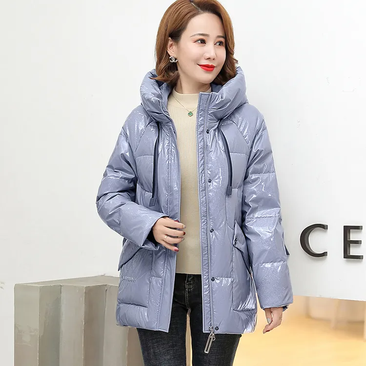 雅鹿短款羽绒棉服女2025新款爆款冬季亮面时尚洋气小个子加厚外套
