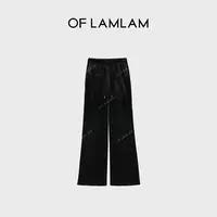 "丝绒流光"丝绒微弹抽绳轻微辣时尚运动休闲裤 OFLAMLAM M25K8041