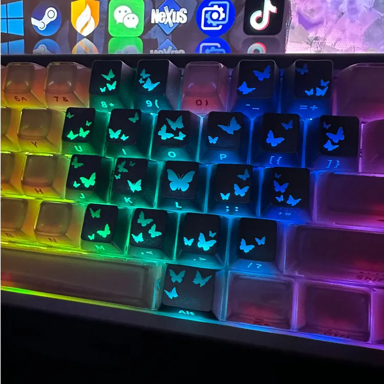 蝴蝶爱心键帽小蜜蜂made68ultra键帽迈从ace68蝴蝶键帽前行者x87