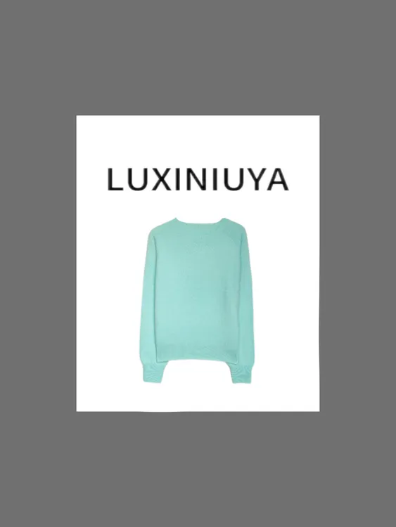 【LUXINIUYA】蒲公英衣 山羊绒+羊毛纯色拉毛系列圆领上衣#QDS012