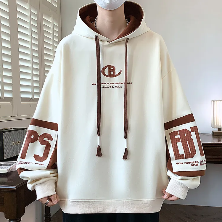 春款新款青少年印花卫衣休闲百搭连帽时尚上衣长袖爆款