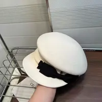 轻奢贝雷帽女秋冬时尚百搭蝴蝶结帽
