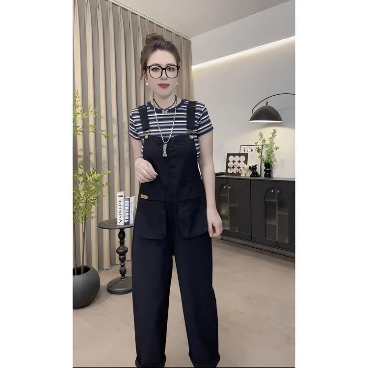 【软牛仔】牛仔背带裤女2025年早秋新款韩版时尚宽松显瘦洋气减龄