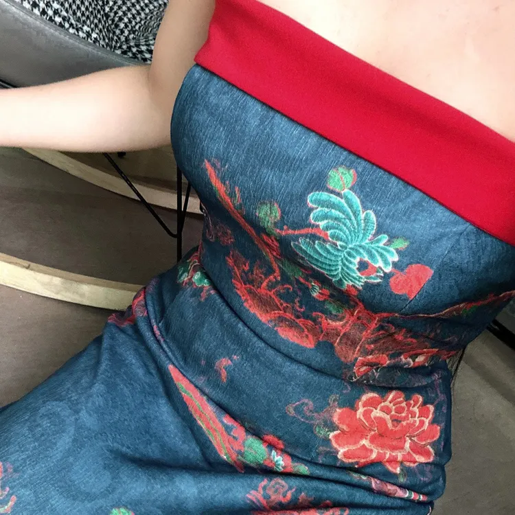 【曼珠沙华】暗纹新中式气质修身吊带连衣裙轻熟风显身材设计感小众