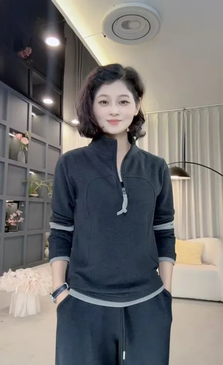 2025年秋冬季双面绒保暖显瘦时尚宽松拼接5708