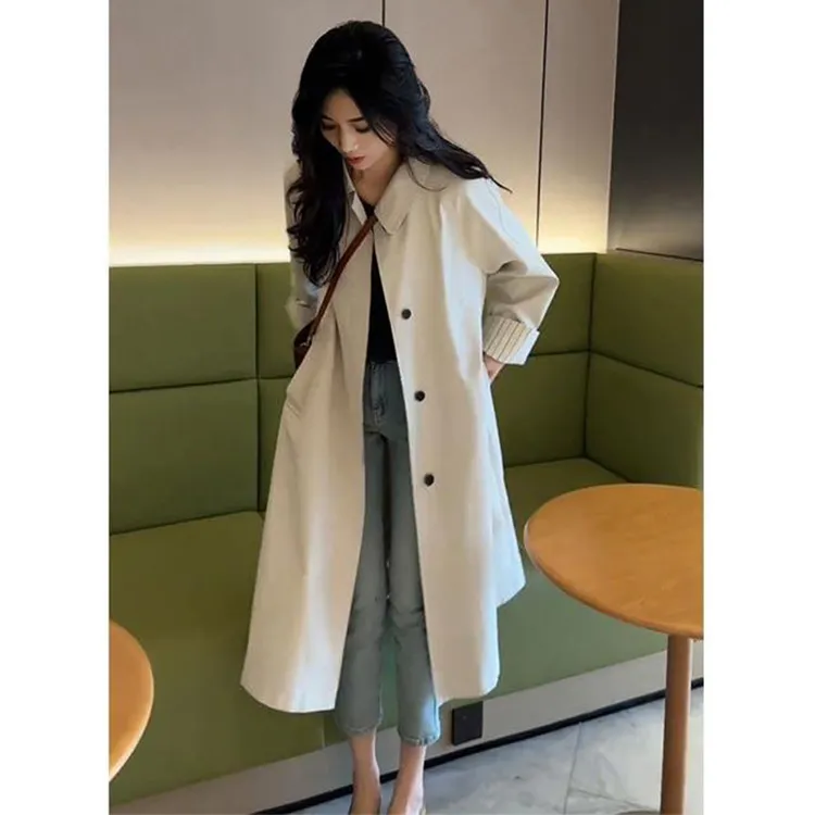 高级感英伦风风衣外套女2025春秋新款慵懒感松弛感宽松中长款上衣
