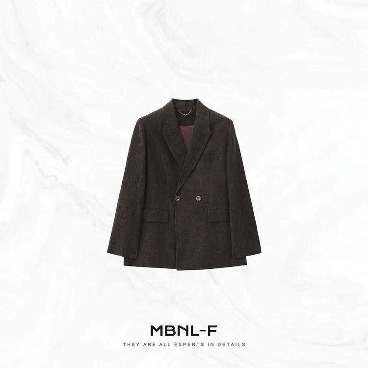 MBNL-F“棕调老钱” 重工100%亚麻密纺调性西装外套 秦磊XM-XWT5630