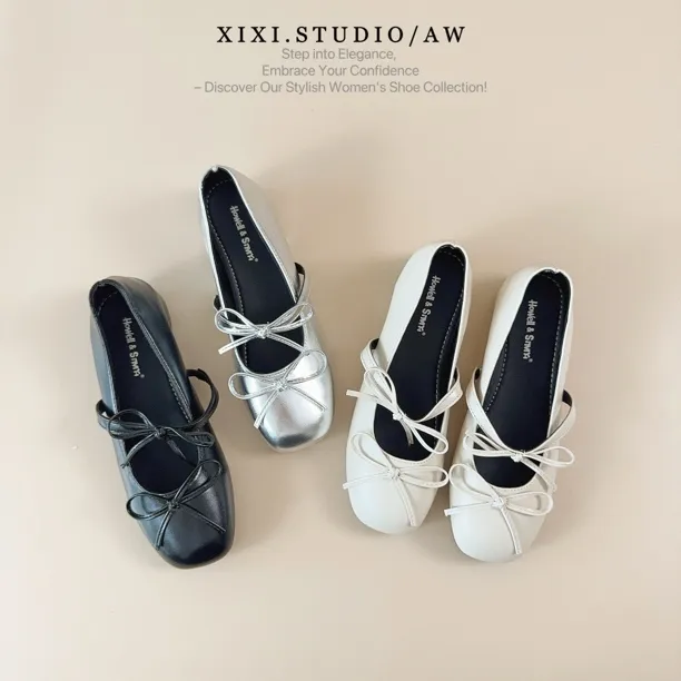 【25秋季新款】银色玛丽珍女鞋法式绝美单鞋配裙子夏季芭蕾小皮鞋