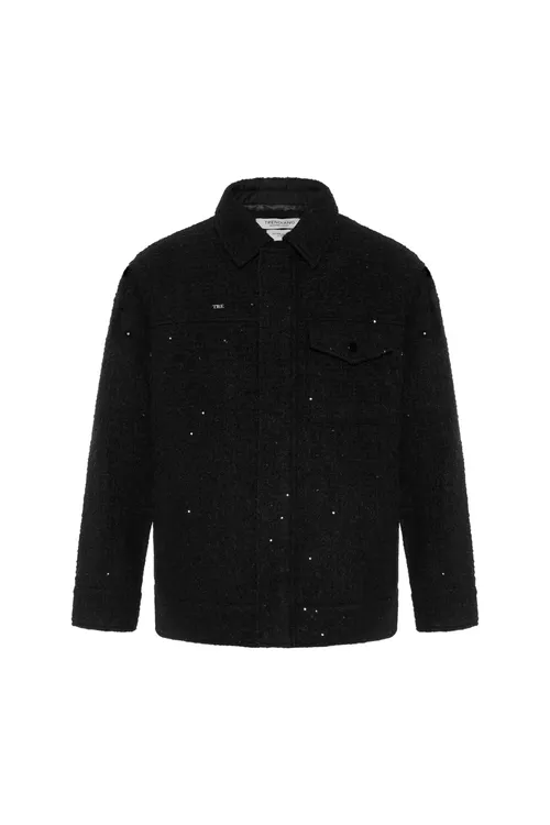 Trendiano满天星亮片毛呢厚外套3LE4343550