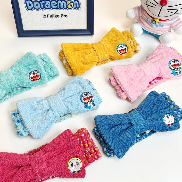 夕才儿美术馆哆啦A梦发带毛巾、干发帽、浴袍纯棉加厚吸水