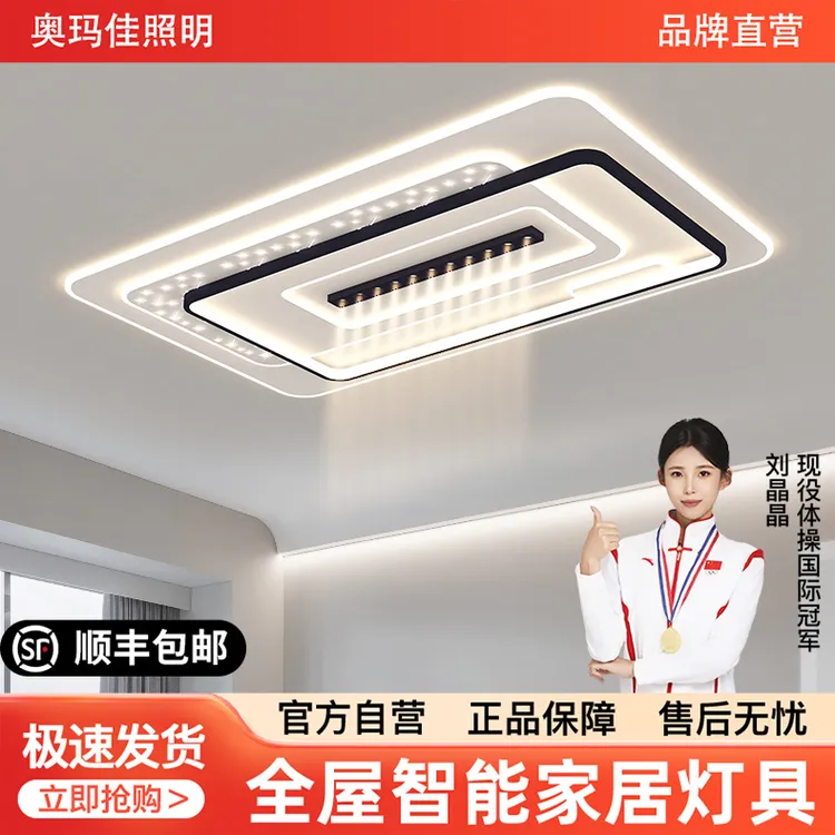 奥玛佳2025新款现代简约客厅卧室灯全光谱吸顶卧室灯客厅主灯8405