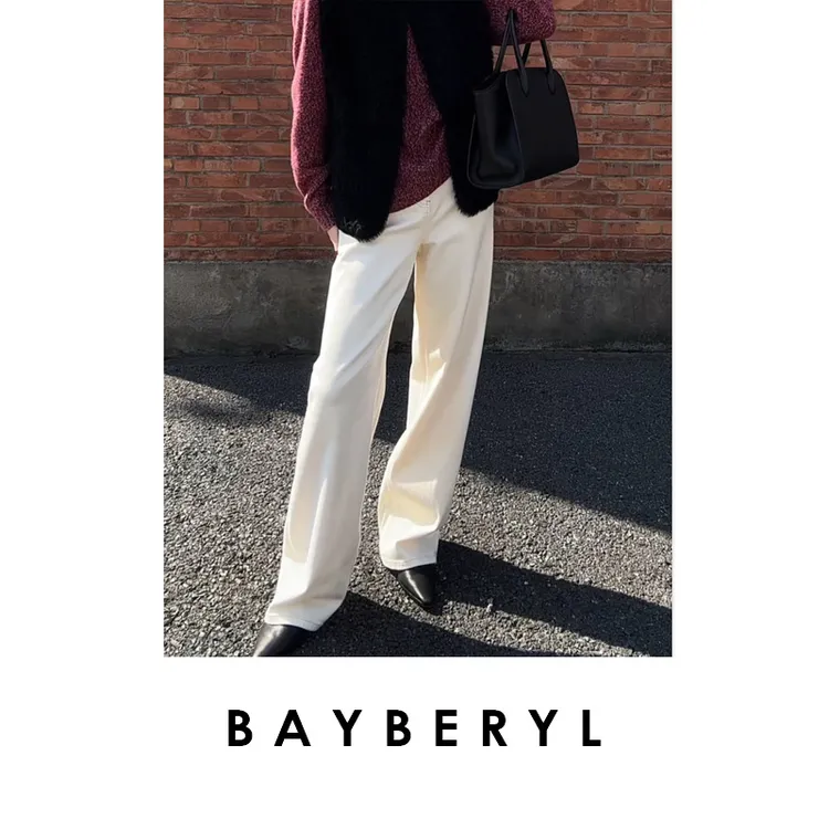CC12-BAYBERYL老贝升温牛仔*2色高腰加绒直筒牛仔裤9NZK5K1746