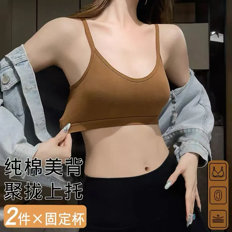 美背无痕聚拢小胸吊带抹胸固定杯内衣女小胸聚拢型文胸文胸内衣商品图