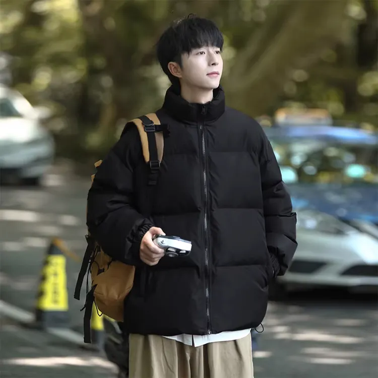 大码300斤美式简约纯色基础款立领棉服男女秋冬宽松百搭保暖外套