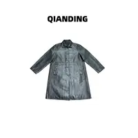 【QIANDING】复古简约经典高级感中长款大衣A2510947