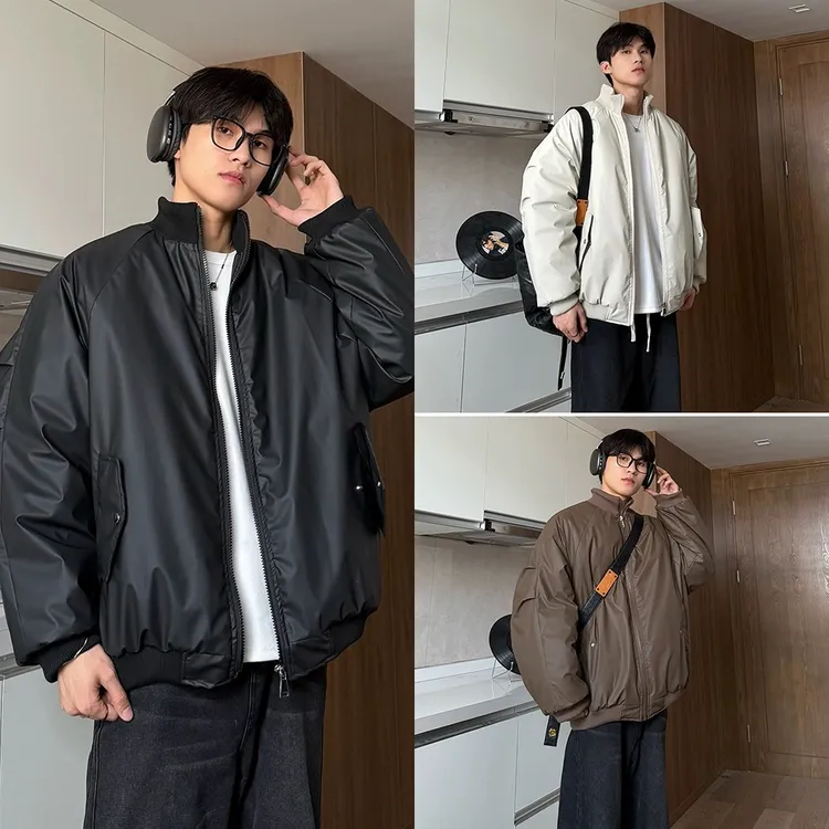 901 复古潮牌立领cleanfit棉衣冬季新款情侣宽松加厚保暖棉服