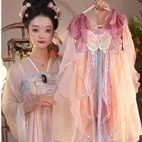 海宁1【美人妆】2025新款女童国风仙气中国风夏季休闲汉服裙2595