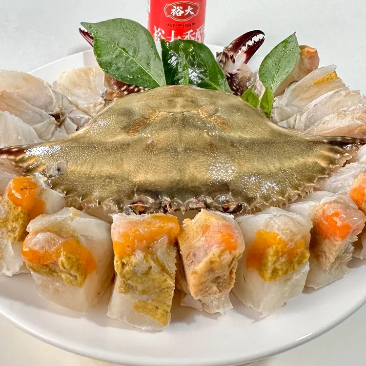 舟山点红呛蟹4两左右一只带膏带黄下饭即食生腌点红呛蟹 不能蒸煮