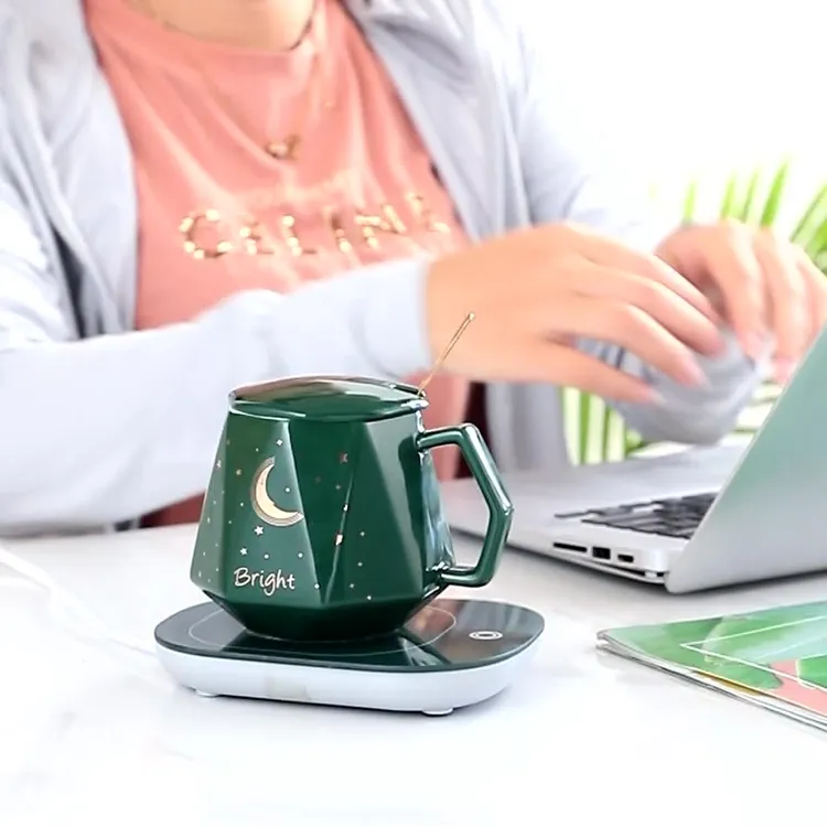 恒温杯55度暖暖杯垫陶瓷自动加热水杯保温暖杯垫礼品印字logo