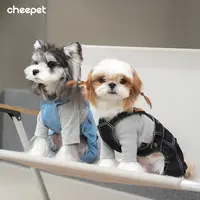 cheepet/趣派宠物春夏百搭牛仔背带裤雪纳瑞比熊狗狗弹力背带马甲