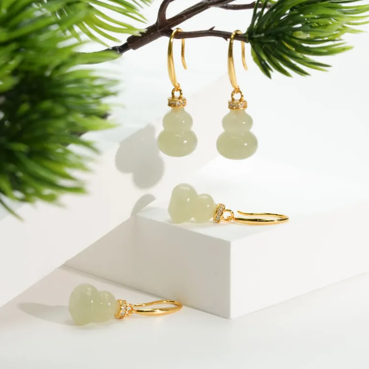 【小北严选】S925银和田玉耳钩约9*10mm【多样性发一件】-BH14X471