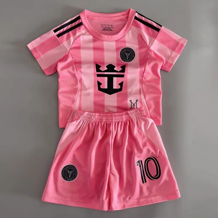 迈阿密梅西10号球衣儿童足球服套装阿根廷男女速干运动训练服定制