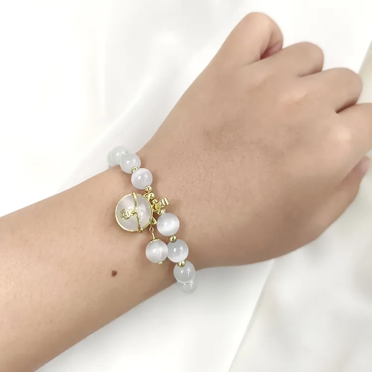 钛钢仿水晶手链 水晶爆款手链kt猫明星同款手链情侣手链小众