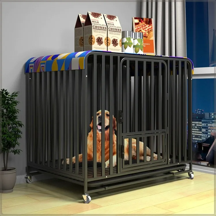 加粗加固全子狗笼大型犬铁笼狗房子室内宠物狗窝笼子超大号带厕所