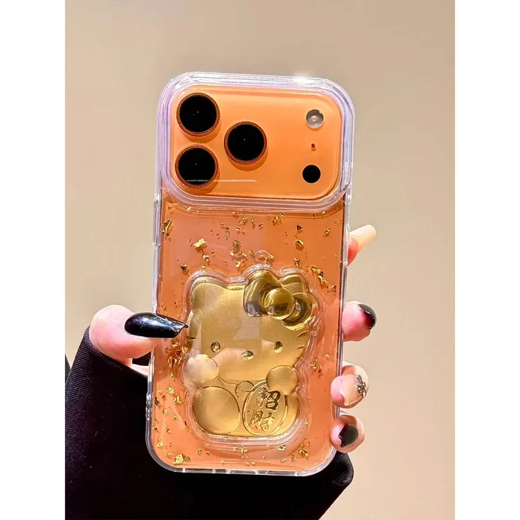 发财KT猫滴胶适用苹果17promax手机壳iPhone16网红情侣15超透爆款