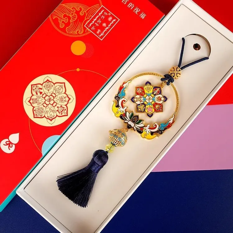 R3U雍正宫北京八吉祥车挂观平安音藏式香薰汽车一路平安车饰挂件