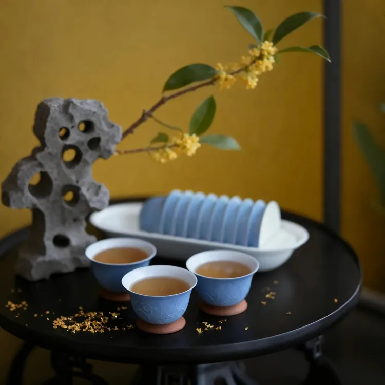 雾玺一次性功夫茶杯双层加厚家用接待甘蔗竹纤维稻香稻壳杯食品级