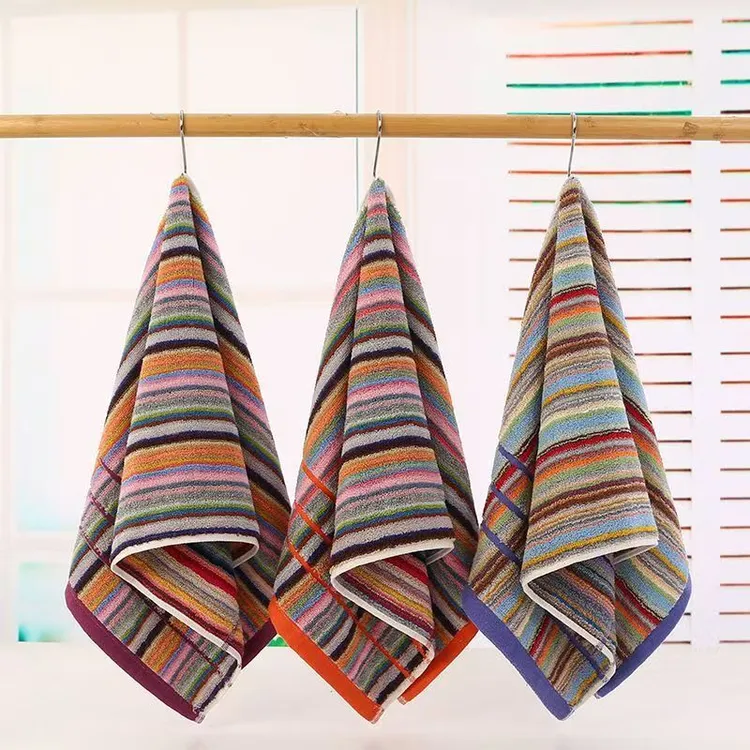 七彩家用加厚纯棉毛巾柔软吸水不掉毛男女成人适用