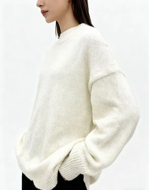 2025新款半高领针织衫秋冬季节纯色情侣套头毛衣简约百搭内搭打底