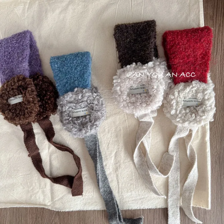 拼色耳罩·儿童ins韩版秋冬保暖针织耳罩可爱绑带防寒耳暖超软