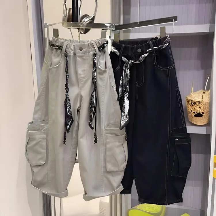 【纯棉品质】儿童工装裤秋季新款男童女童长裤2025新款中大童宽松