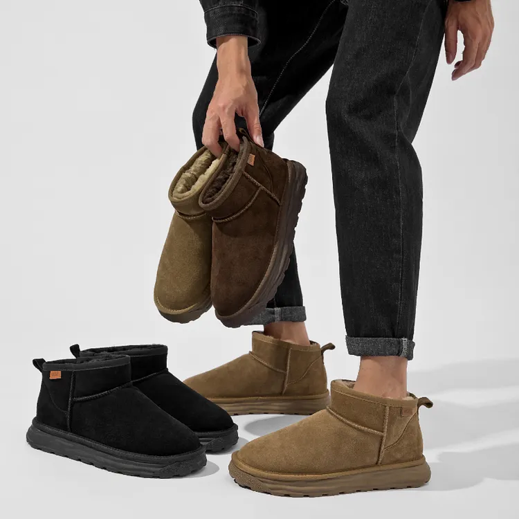 26 UDZ（28-45）牛皮加厚防滑保暖百搭一脚蹬雪地靴