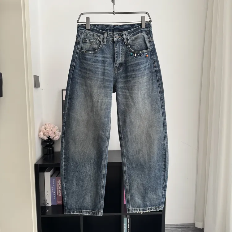 2025男水洗小弯刀牛仔裤重工13盎司痞帅潮流百搭复古蓝22162XP